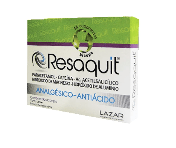 Resaquit Analgésico Antiácido Resaca 4 comprimidos bicapa
