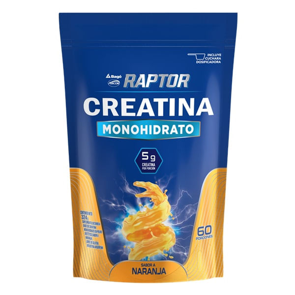 Raptor Creatina Monohidrato Sabor Naranja Polvo 324g