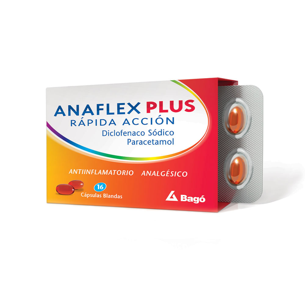 Anaflex Plus Analgésico antiinflamatorio x 16 Cápsulas blandas