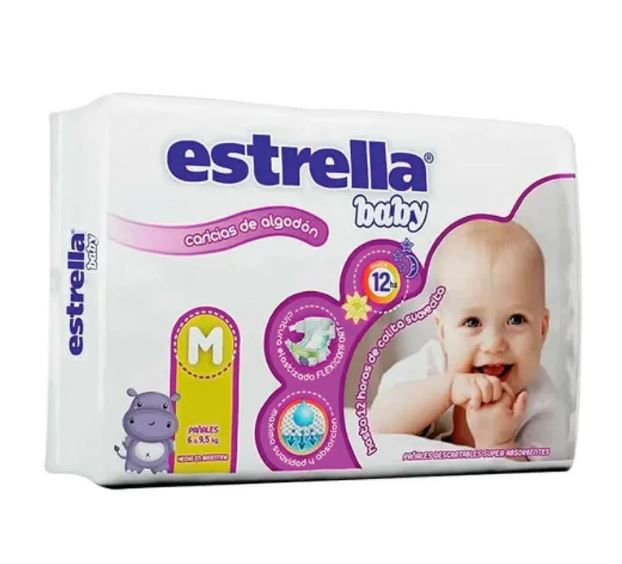 Estrella Baby Caricias de Algodón Pañales Talle M X44u