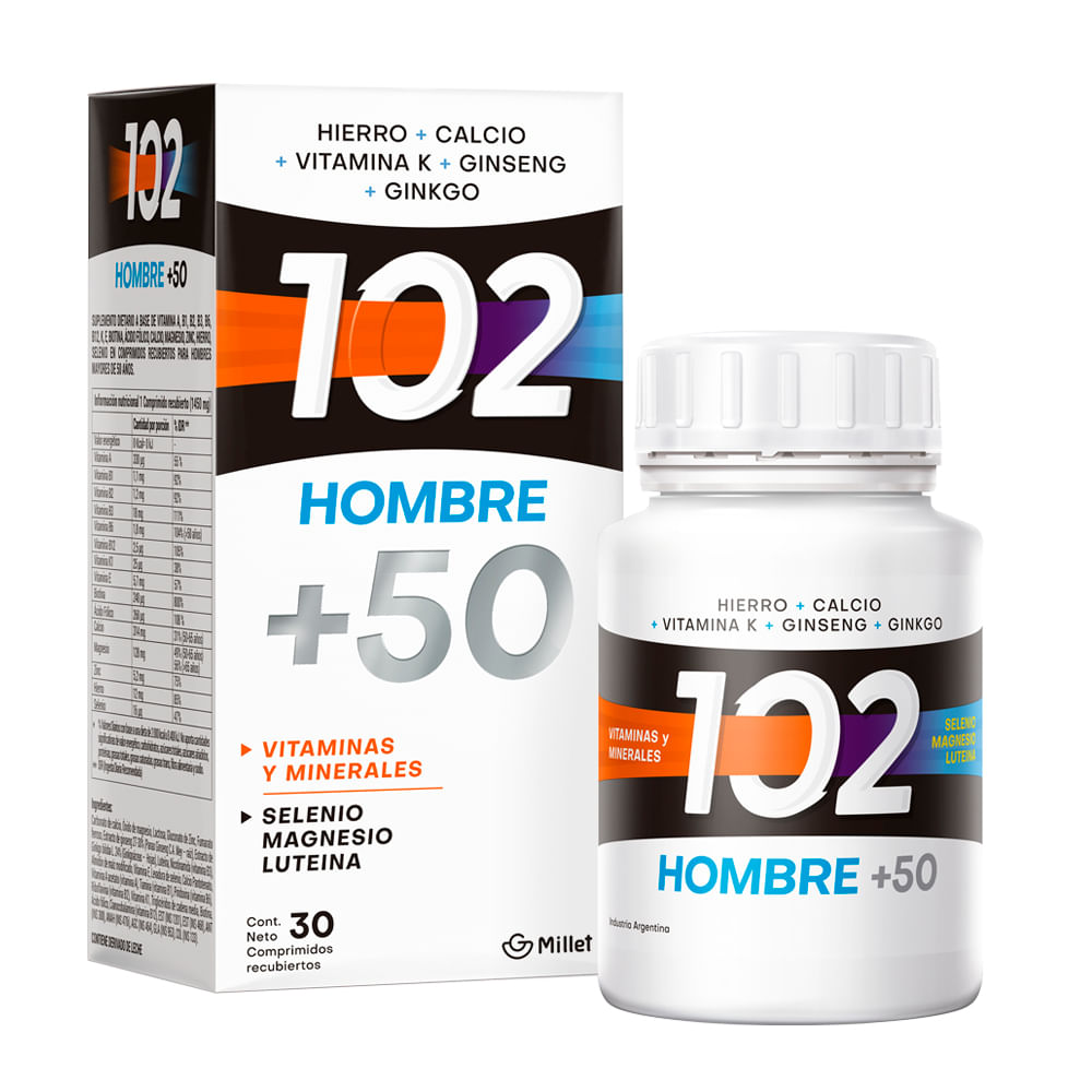 102 Hombre +50 Multivitamínico x 30 Comprimidos