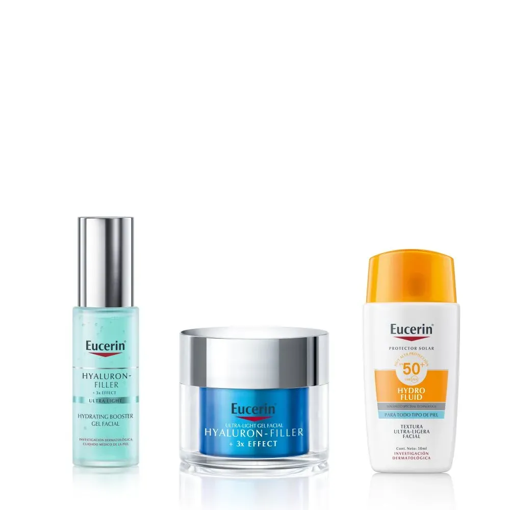 Hidratante Solar Eucerin Combo Hidratación Hyaluron Booster Gel SPF50