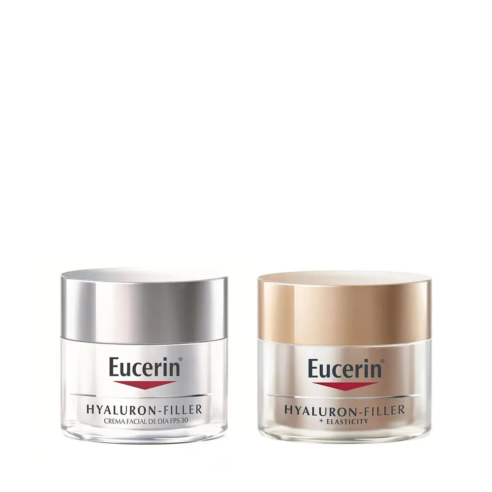 Combo Antiedad Eucerin Hyaluron Filler Día FPS30 y Noche