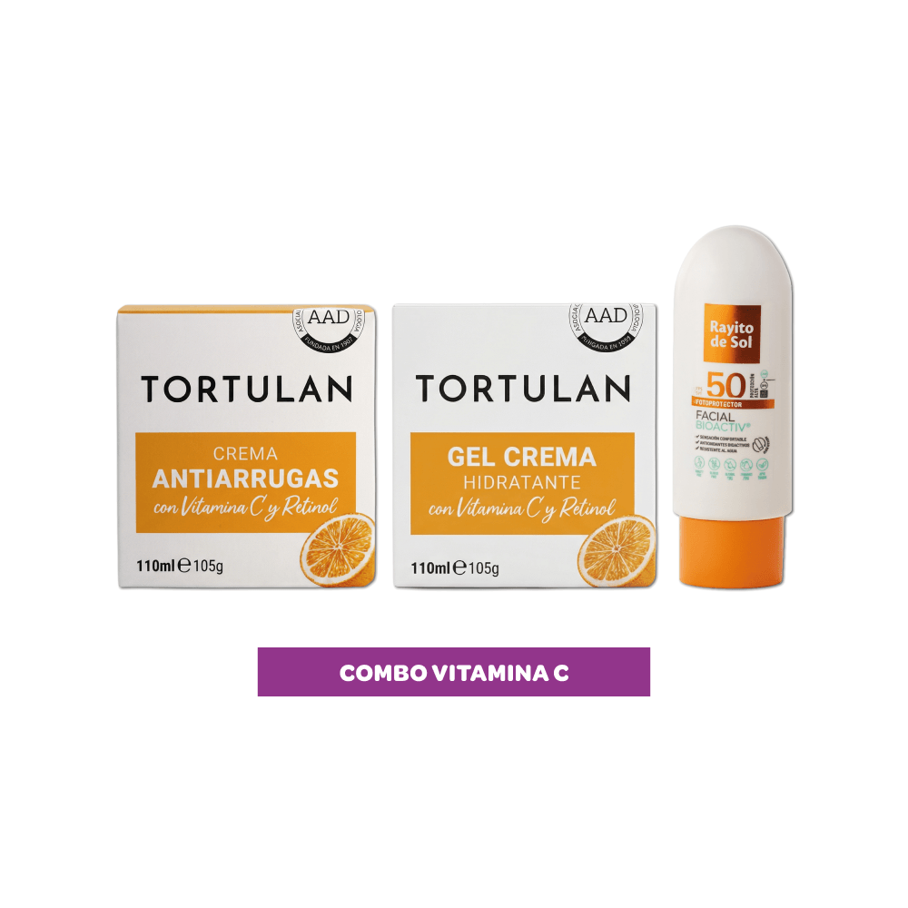 Combo Facial Antiarrugas Tortulan Vitamina C FPS50
