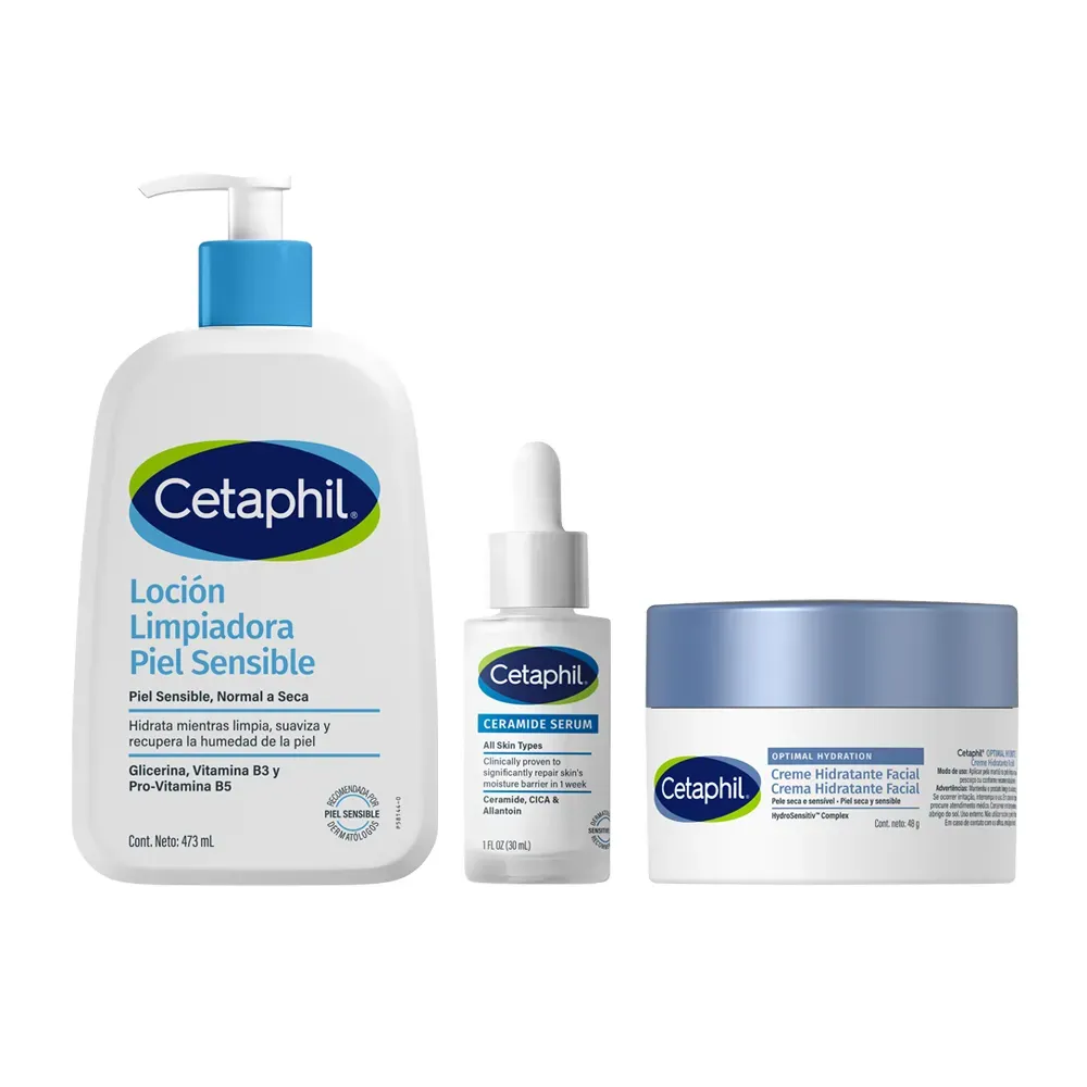Rutina Facial Hidratante y Reparadora Cetaphil Completa