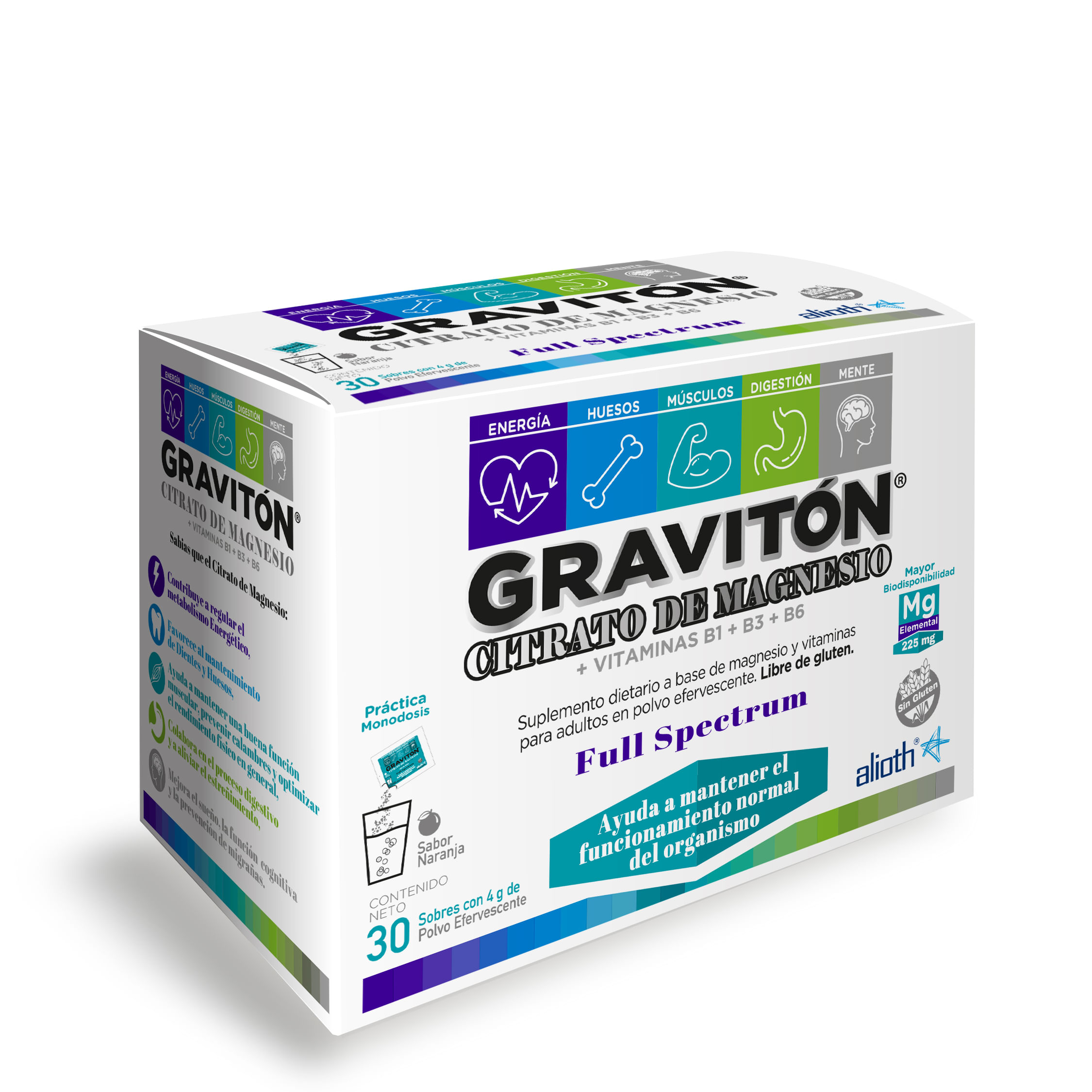 Citrato de Magnesio Gravitón Bebible Sobres x 30 Un