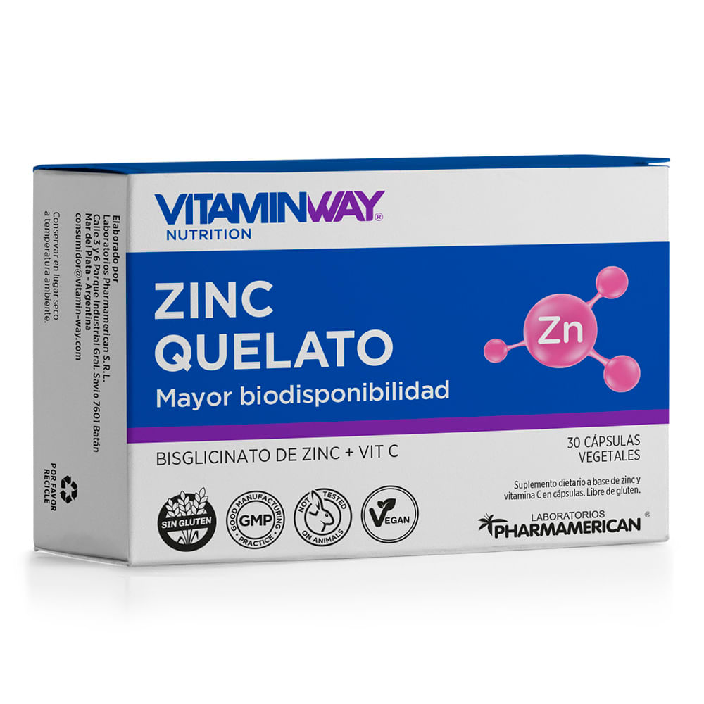 Vitamin Way Zinc Quelato Suplemento Inmune x 30 Caps