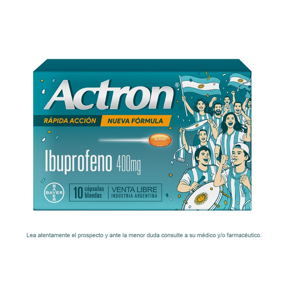 Actron Ibuprofeno 400 mg 10 Cápsulas Blandas