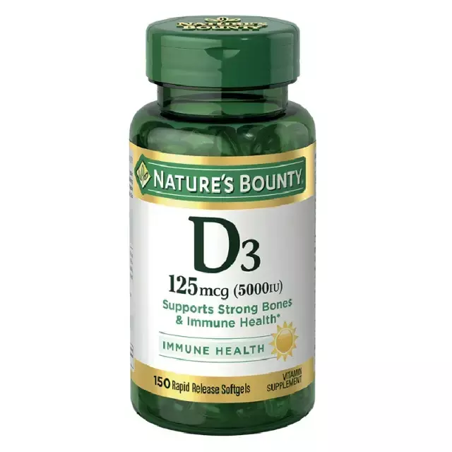Nature's Bounty Vitamina D 5000 UI 150 Cápsulas Suplemento Dietario