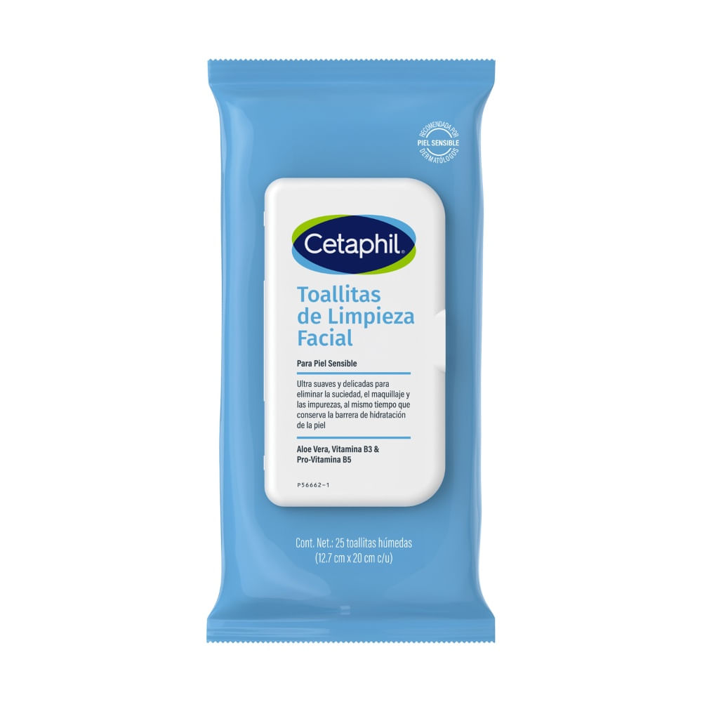 Toallitas de Limpieza Facial Cetaphil Desmaquillante x 25 un